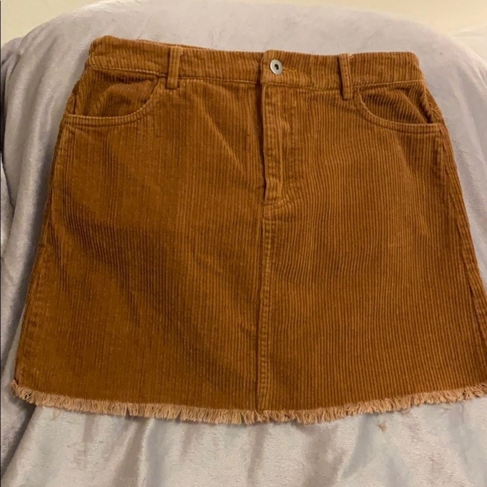 NWT Mittoshop Corduroy Mini Skirt with Fringe Hem